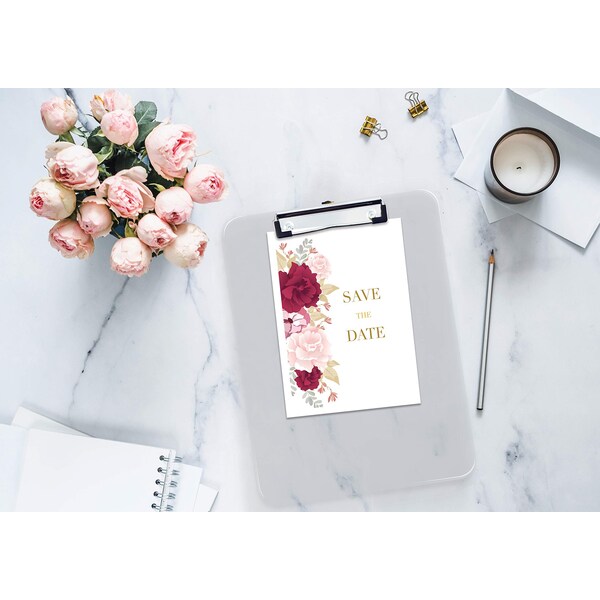 Better Office Products Plastic Clipboards, Durable, 12.5 x 9 Inch, Low Profile Clip, Translucent Clear, Set of 12, 12PK 45000 - main